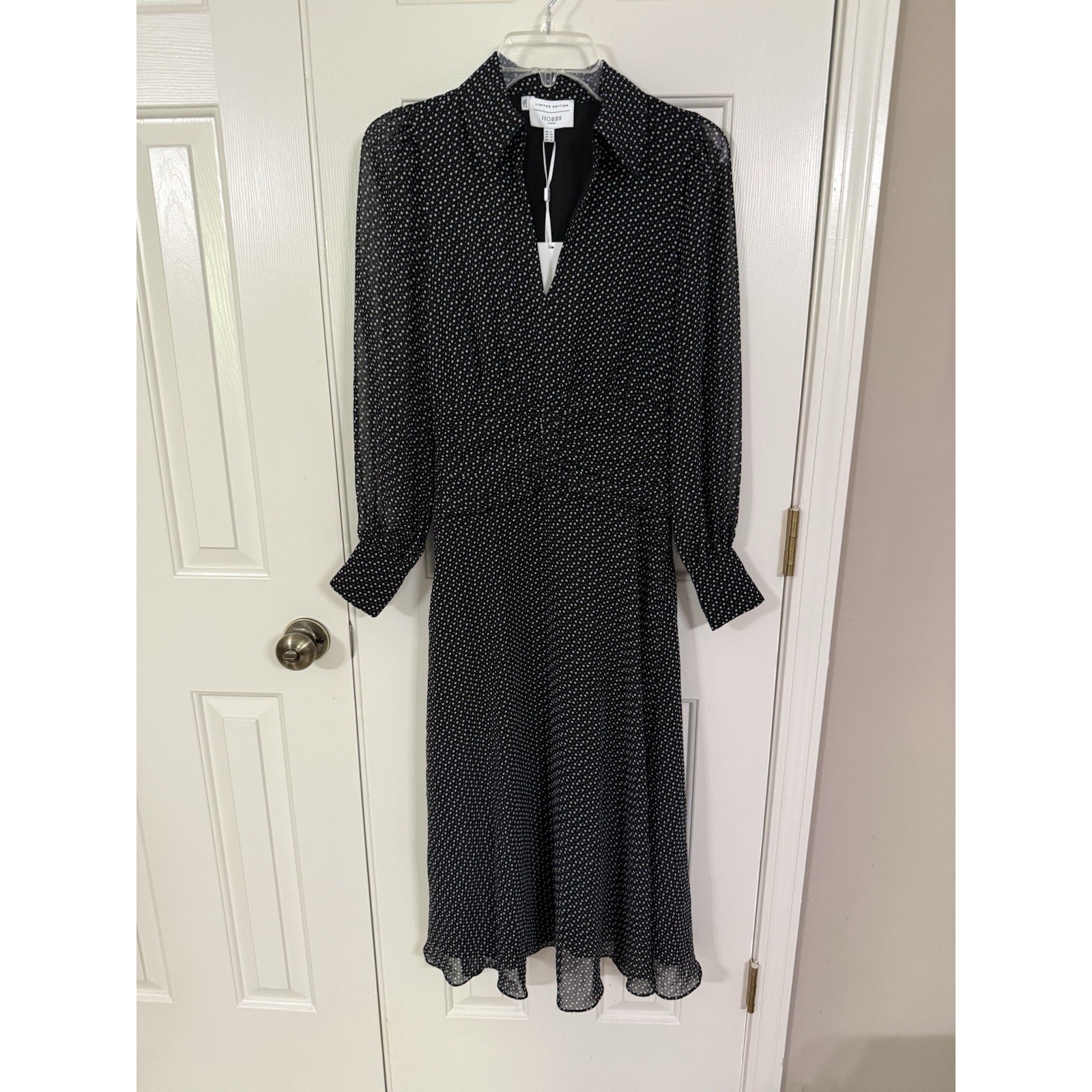 Hobbs London Longstock Dress Black Ivory 2 New With Tags